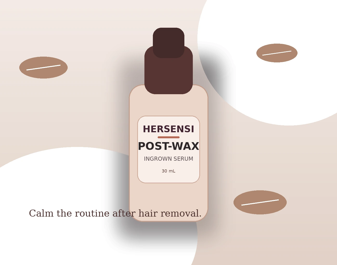 Hersensi Post-Wax and Ingrown-Hair Serum dropper bottle